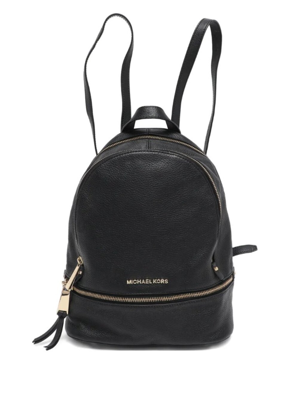 Michael Kors Black Pebbled Leather Rhea Medium Backpack GHW - Picture 3 of 13